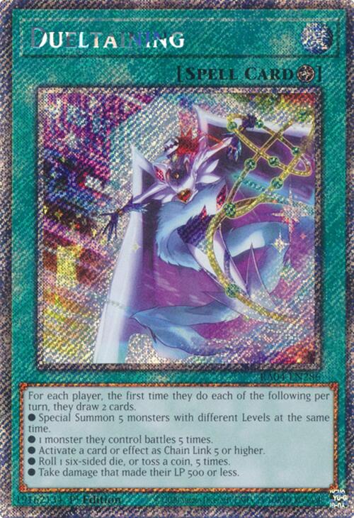 Dueltaining [RA04-EN286] Platinum Secret Rare | Exor Games Dartmouth