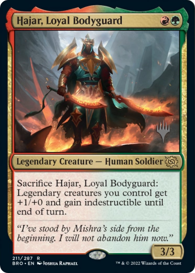 Hajar, Loyal Bodyguard (Promo Pack) [The Brothers' War Promos] | Exor Games Dartmouth