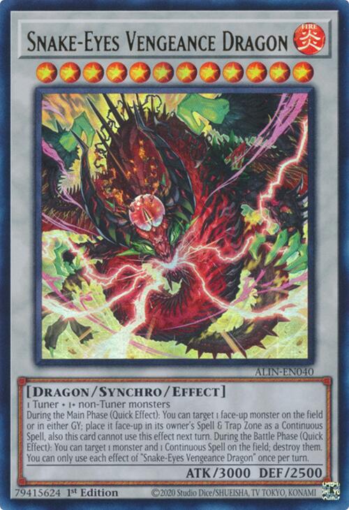 Snake-Eyes Vengeance Dragon [ALIN-EN040] Ultra Rare | Exor Games Dartmouth