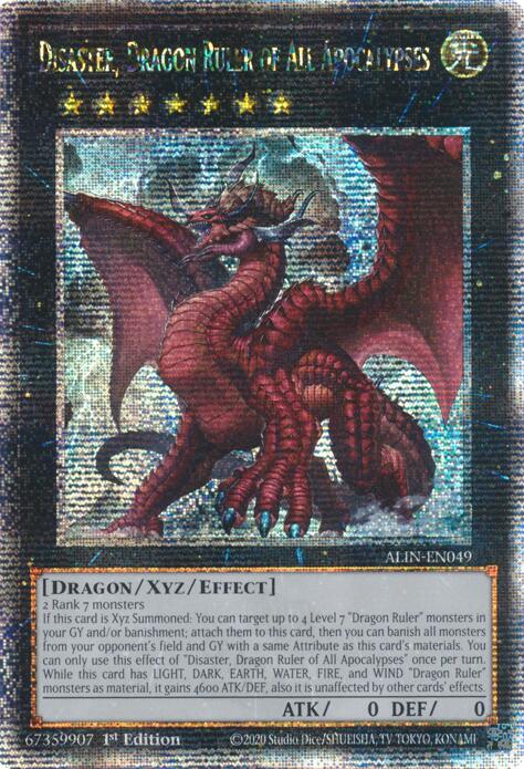 Disaster, Dragon Ruler of All Apocalypses [ALIN-EN049] Quarter Century Secret Rare | Exor Games Dartmouth