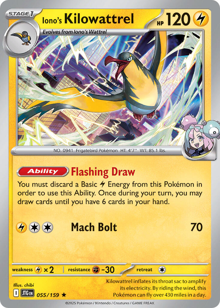 Iono's Kilowattrel (055/159) (Deck Exclusive) [Scarlet & Violet: Journey Together] | Exor Games Dartmouth