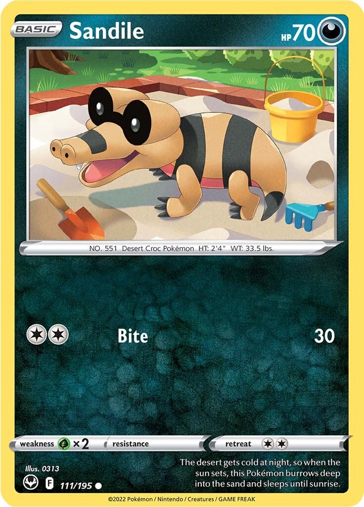 Sandile (111/195) [Sword & Shield: Silver Tempest] | Exor Games Dartmouth