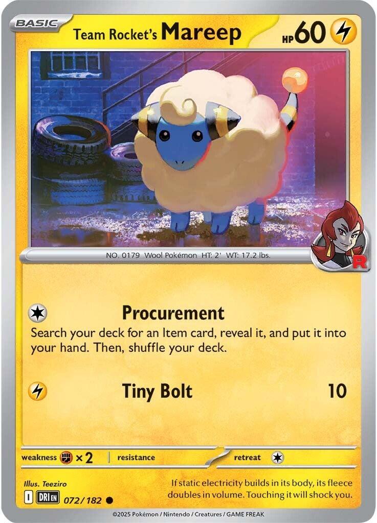 Team Rocket's Mareep (072/182) [Scarlet & Violet: Destined Rivals] | Exor Games Dartmouth