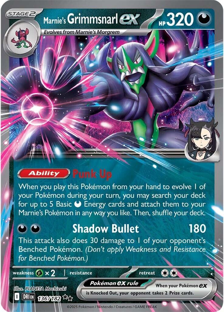 Marnie's Grimmsnarl ex (136/182) [Scarlet & Violet: Destined Rivals] | Exor Games Dartmouth