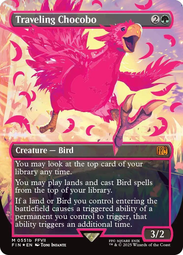 Traveling Chocobo (Borderless) (Neon Ink Pink) [FINAL FANTASY] | Exor Games Dartmouth