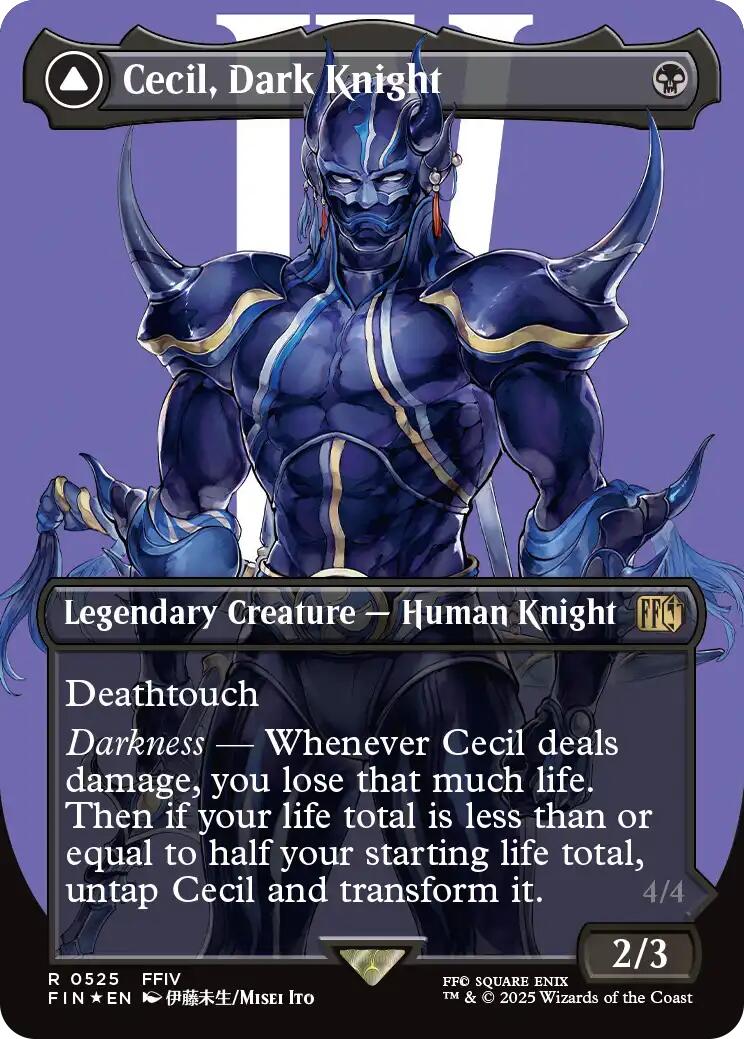 Cecil, Dark Knight // Cecil, Redeemed Paladin (Borderless) (Surge Foil) [FINAL FANTASY] | Exor Games Dartmouth