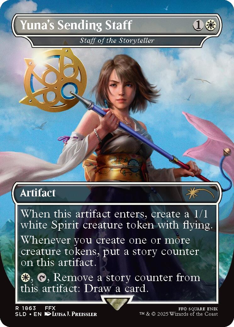 Yuna's Sending Staff - Staff of the Storyteller [Secret Lair Drop Series] | Exor Games Dartmouth