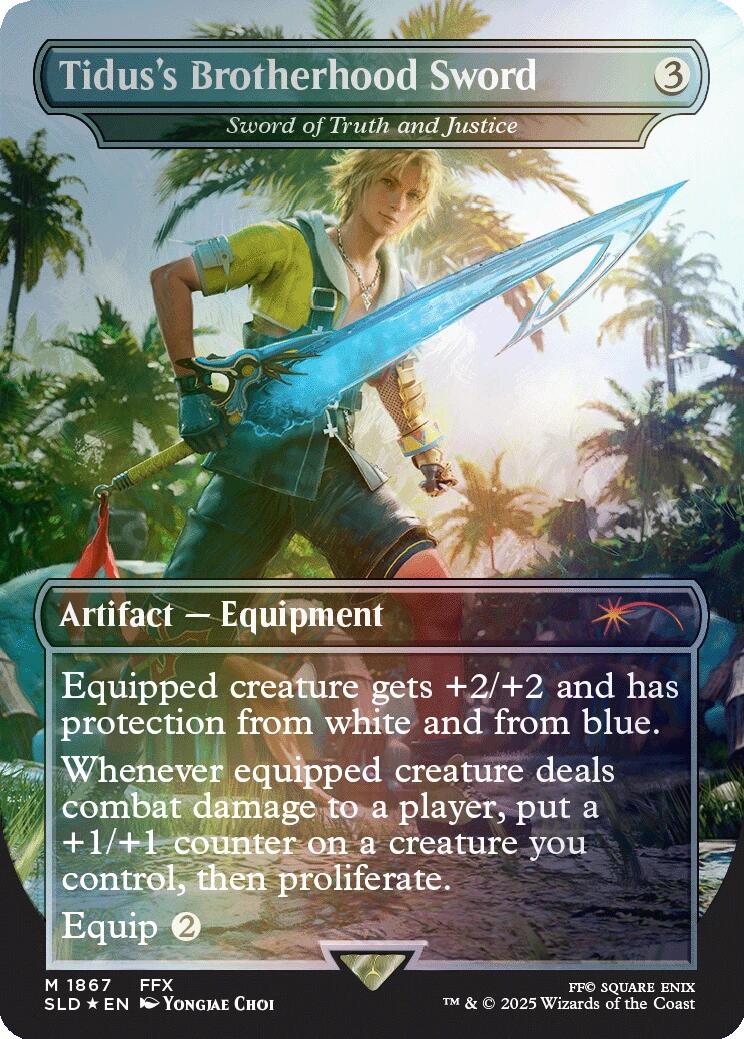 Tidus's Brotherhood Sword - Sword of Truth and Justice (Rainbow Foil) [Secret Lair Drop Series] | Exor Games Dartmouth