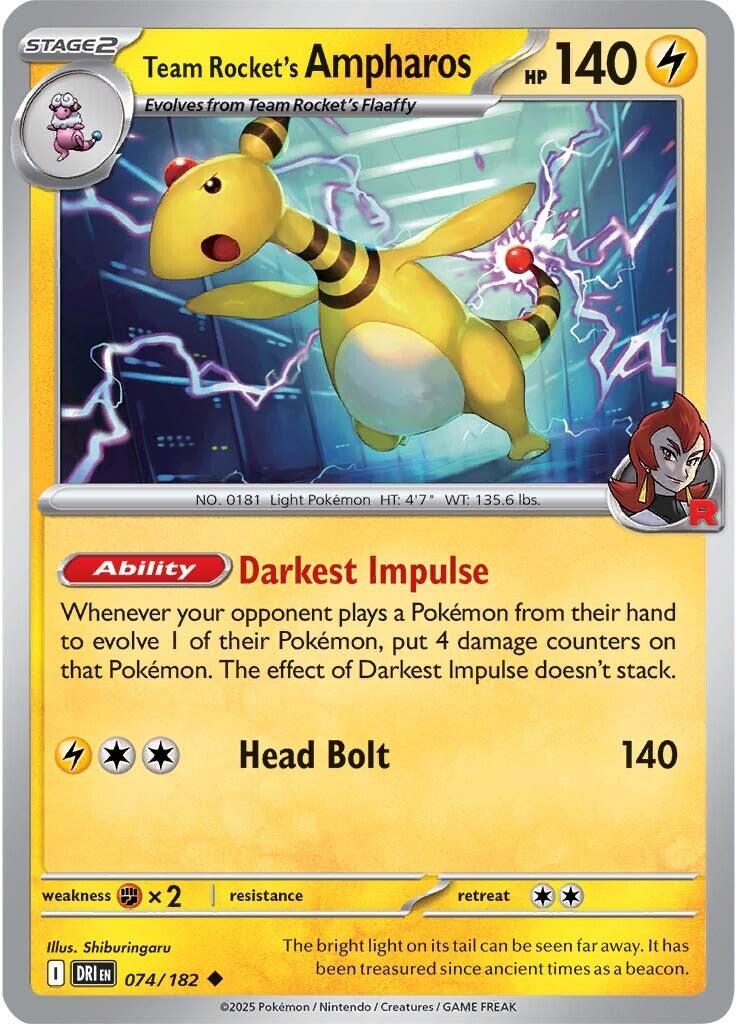 Team Rocket's Ampharos (074/182) [Scarlet & Violet: Destined Rivals] | Exor Games Dartmouth