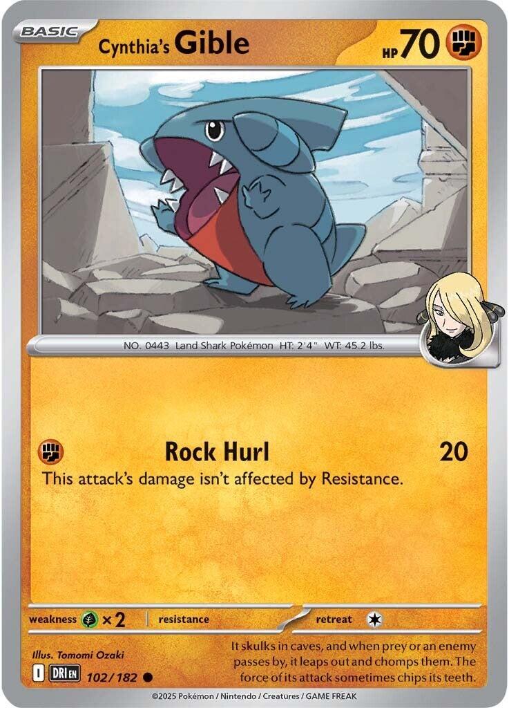Cynthia's Gible (102/182) [Scarlet & Violet: Destined Rivals] | Exor Games Dartmouth