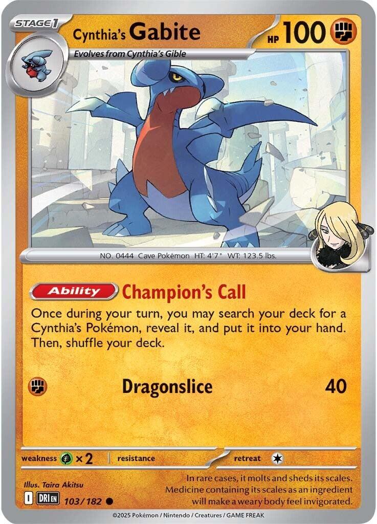 Cynthia's Gabite (103/182) [Scarlet & Violet: Destined Rivals] | Exor Games Dartmouth