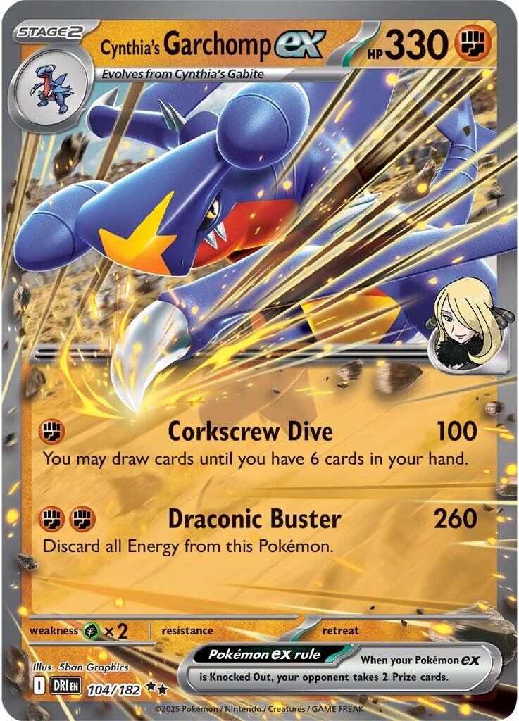Cynthia's Garchomp ex (104/182) [Scarlet & Violet: Destined Rivals] | Exor Games Dartmouth