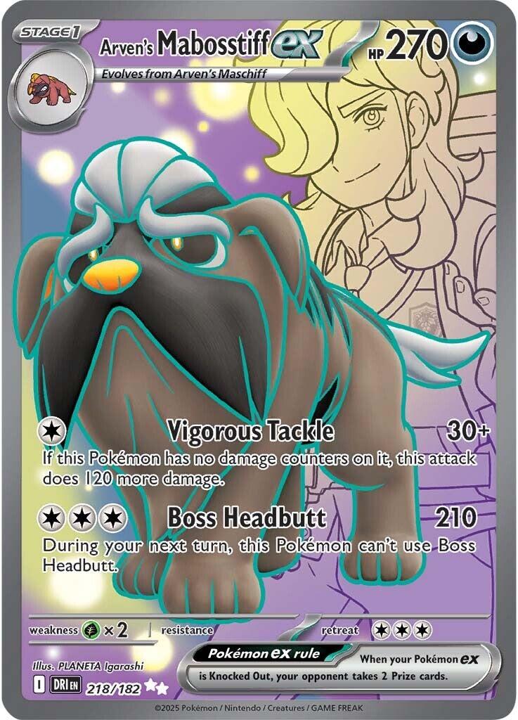 Arven's Mabosstiff ex (218/182) [Scarlet & Violet: Destined Rivals] | Exor Games Dartmouth