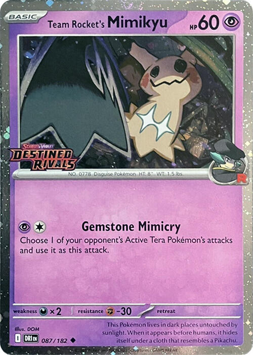 Team Rocket's Mimikyu (087/182) (Destined Rivals Stamp) [Scarlet & Violet: Destined Rivals] | Exor Games Dartmouth