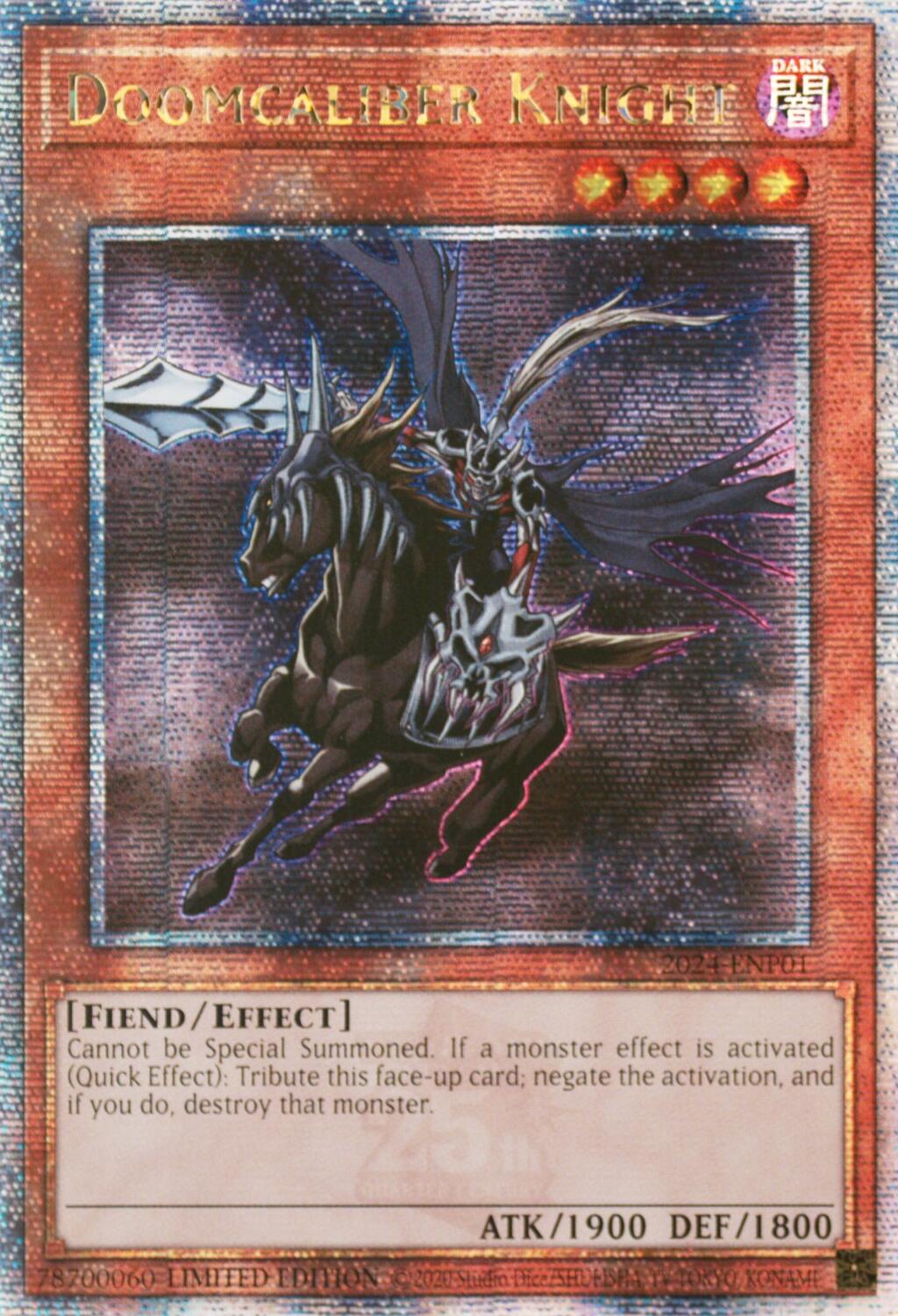 Doomcaliber Knight [2024-ENP01] Quarter Century Secret Rare | Exor Games Dartmouth