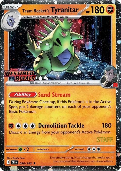 Team Rocket's Tyranitar (096/182) (Prerelease Staff) [Scarlet & Violet: Destined Rivals] | Exor Games Dartmouth
