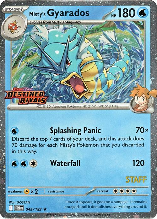 Misty's Gyarados (049/182) (Prerelease Staff) [Scarlet & Violet: Destined Rivals] | Exor Games Dartmouth
