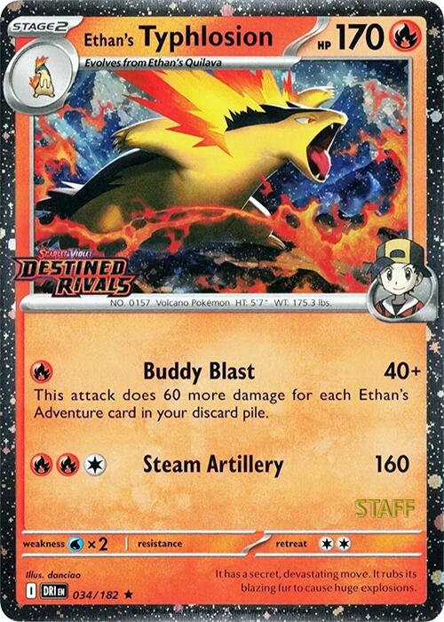 Ethan's Typhlosion (034/182) (Prerelease Staff) [Scarlet & Violet: Destined Rivals] | Exor Games Dartmouth