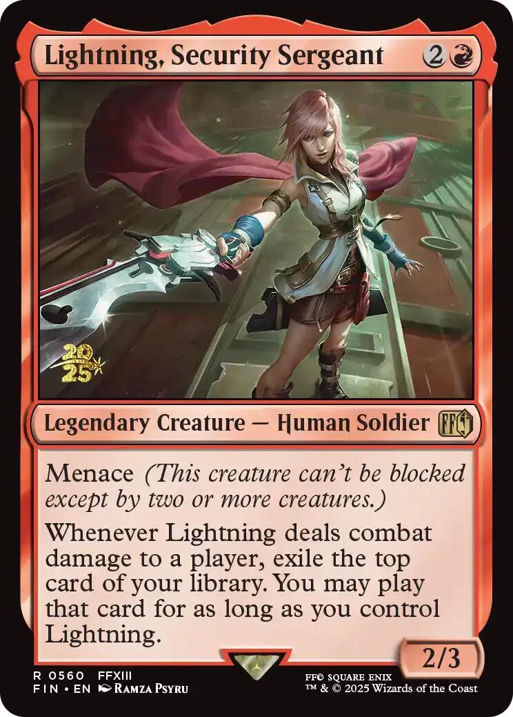 Lightning, Security Sergeant [FINAL FANTASY Prerelease Promo] | Exor Games Dartmouth