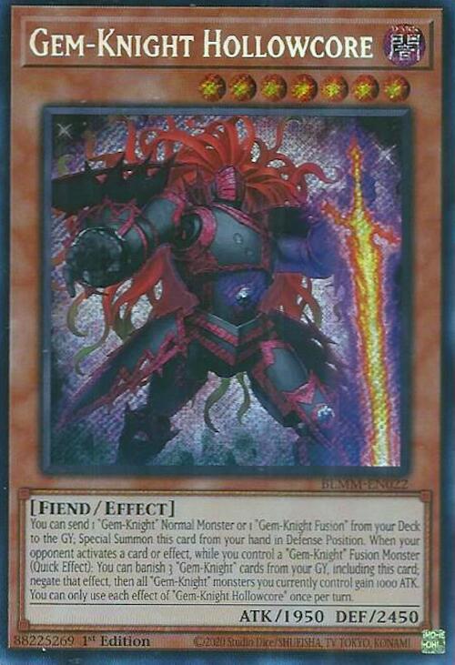 Gem-Knight Hollowcore [BLMM-EN022] Secret Rare | Exor Games Dartmouth