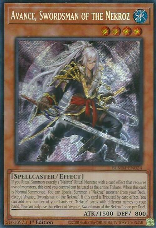 Avance, Swordsman of the Nekroz [BLMM-EN024] Secret Rare | Exor Games Dartmouth
