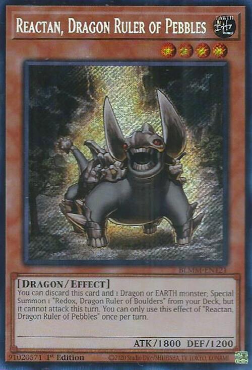 Reactan, Dragon Ruler of Pebbles [BLMM-EN121] Secret Rare | Exor Games Dartmouth