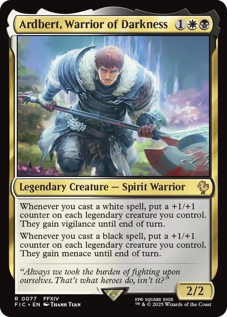 Ardbert, Warrior of Darkness (Surge Foil) [FINAL FANTASY Commander] | Exor Games Dartmouth