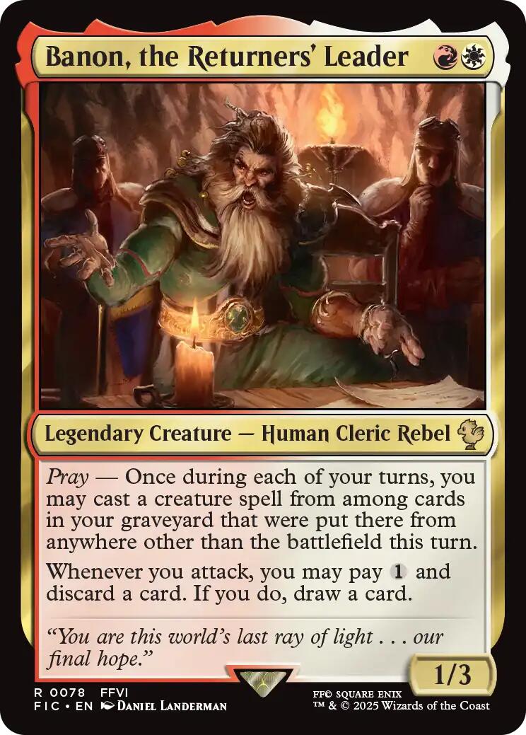 Banon, the Returners' Leader (Surge Foil) [FINAL FANTASY Commander] | Exor Games Dartmouth