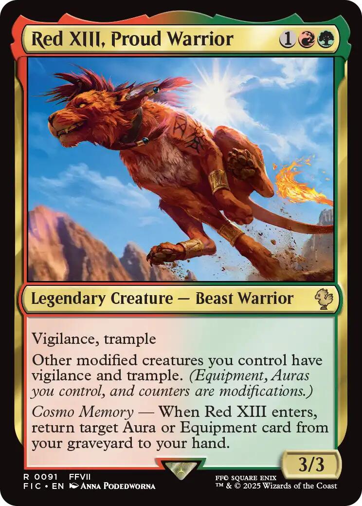 Red XIII, Proud Warrior (Surge Foil) [FINAL FANTASY Commander] | Exor Games Dartmouth