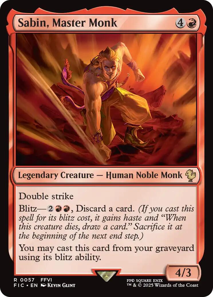 Sabin, Master Monk (Surge Foil) [FINAL FANTASY Commander] | Exor Games Dartmouth