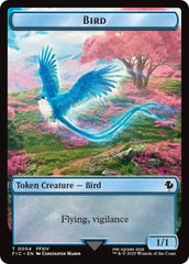Bird // Hero (0028) Double-Sided Token (Surge Foil) [FINAL FANTASY Commander Tokens] | Exor Games Dartmouth