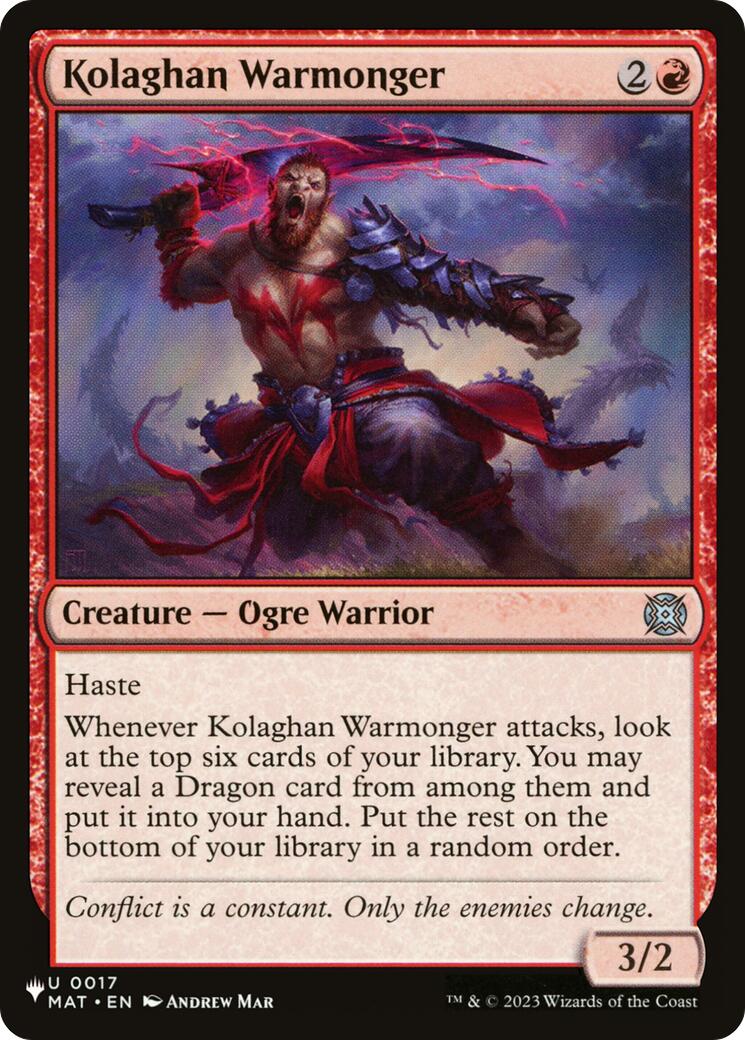 Kolaghan Warmonger [The List] | Exor Games Dartmouth