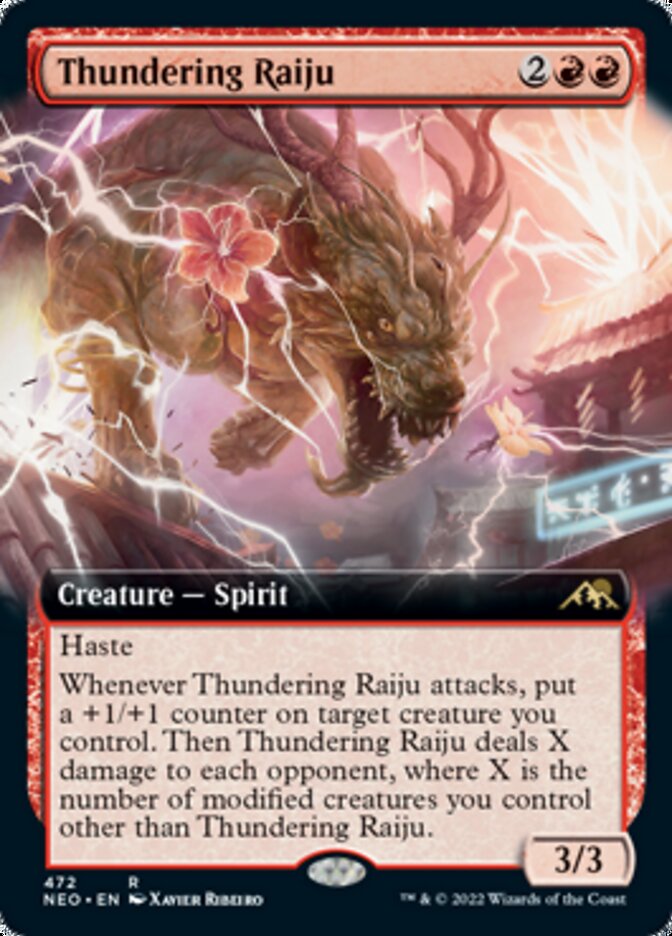 Thundering Raiju (Extended Art) [Kamigawa: Neon Dynasty] | Exor Games Dartmouth