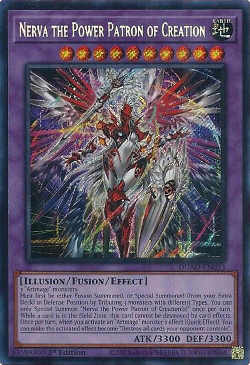 Nerva the Power Patron of Creation [DUAD-EN033] Secret Rare | Exor Games Dartmouth