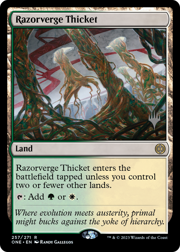 Razorverge Thicket (Promo Pack) [Phyrexia: All Will Be One Promos] | Exor Games Dartmouth