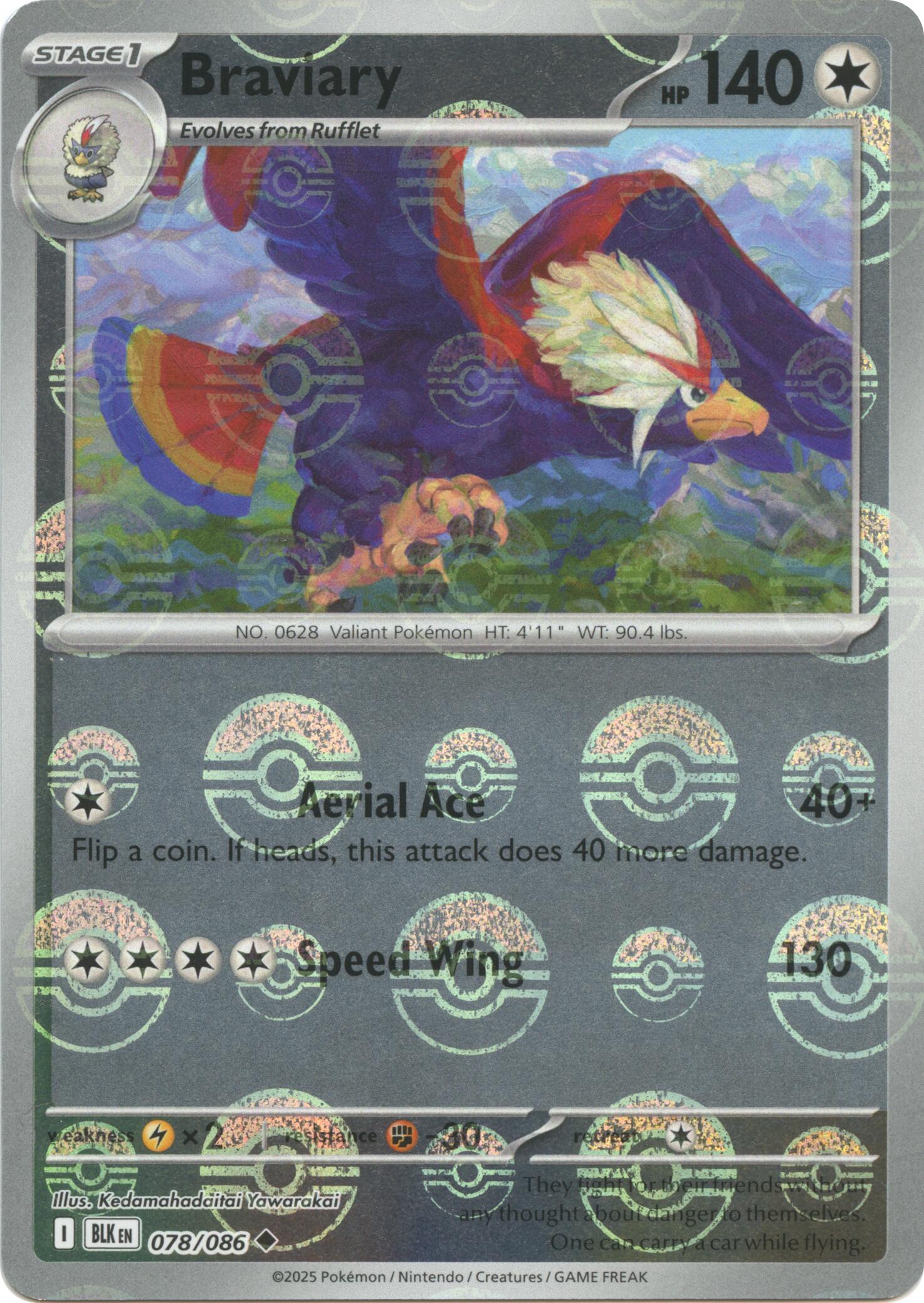 Braviary (078/086) (Poke Ball Pattern) [Scarlet & Violet: Black Bolt] | Exor Games Dartmouth