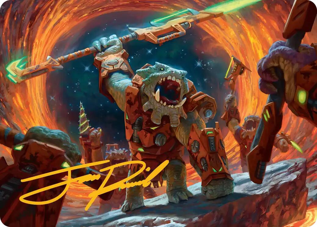 Frontline War-Rager Art Card (Gold-Stamped Signature) [Edge of Eternities Art Series] | Exor Games Dartmouth