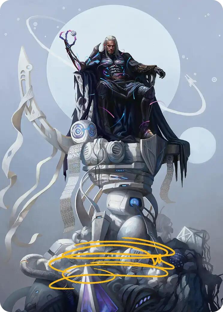 Tezzeret, Cruel Captain Art Card (35/54) (Gold-Stamped Signature) [Edge of Eternities Art Series] | Exor Games Dartmouth