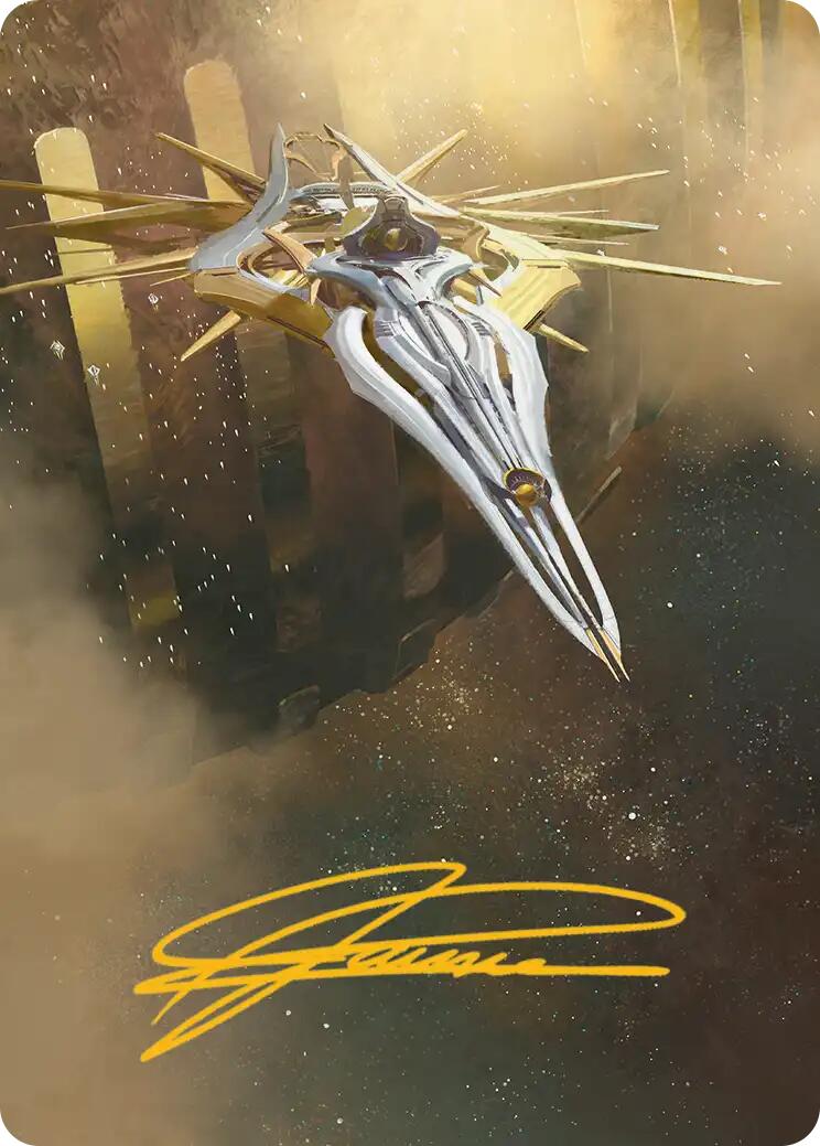 Dawnsire, Sunstar Dreadnought Art Card (Gold-Stamped Signature) [Edge of Eternities Art Series] | Exor Games Dartmouth