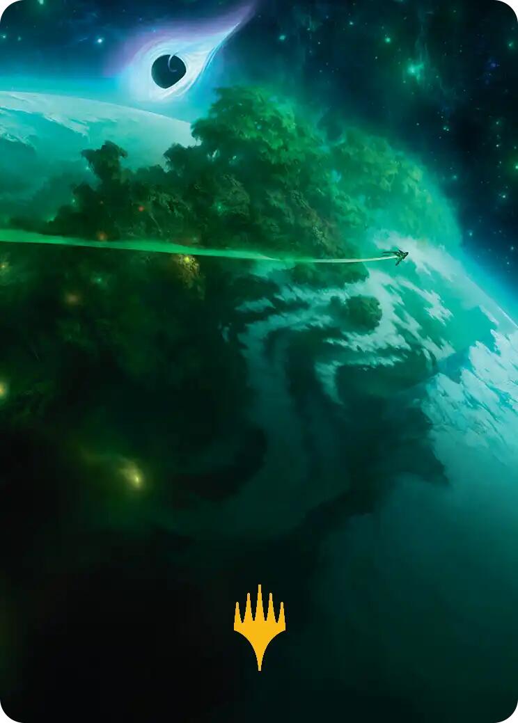 Evendo, Waking Haven Art Card (Gold-Stamped Planeswalker Symbol) [Edge of Eternities Art Series] | Exor Games Dartmouth
