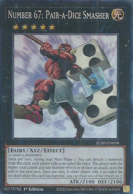 Number 67: Pair-a-Dice Smasher (CR) [JUSH-EN058] Collector's Rare | Exor Games Dartmouth