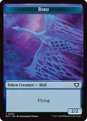 Bird // Golem (0012) Double-Sided Token [Edge of Eternities Commander Tokens] | Exor Games Dartmouth