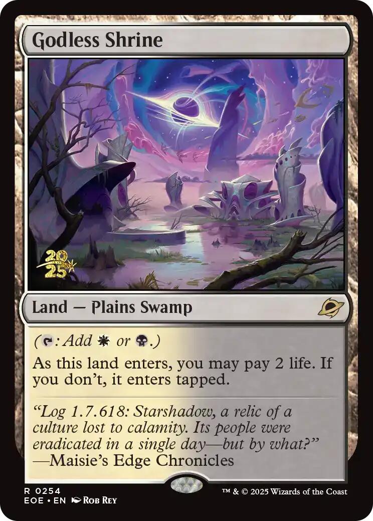 Godless Shrine [Edge of Eternities Prerelease Promos] | Exor Games Dartmouth