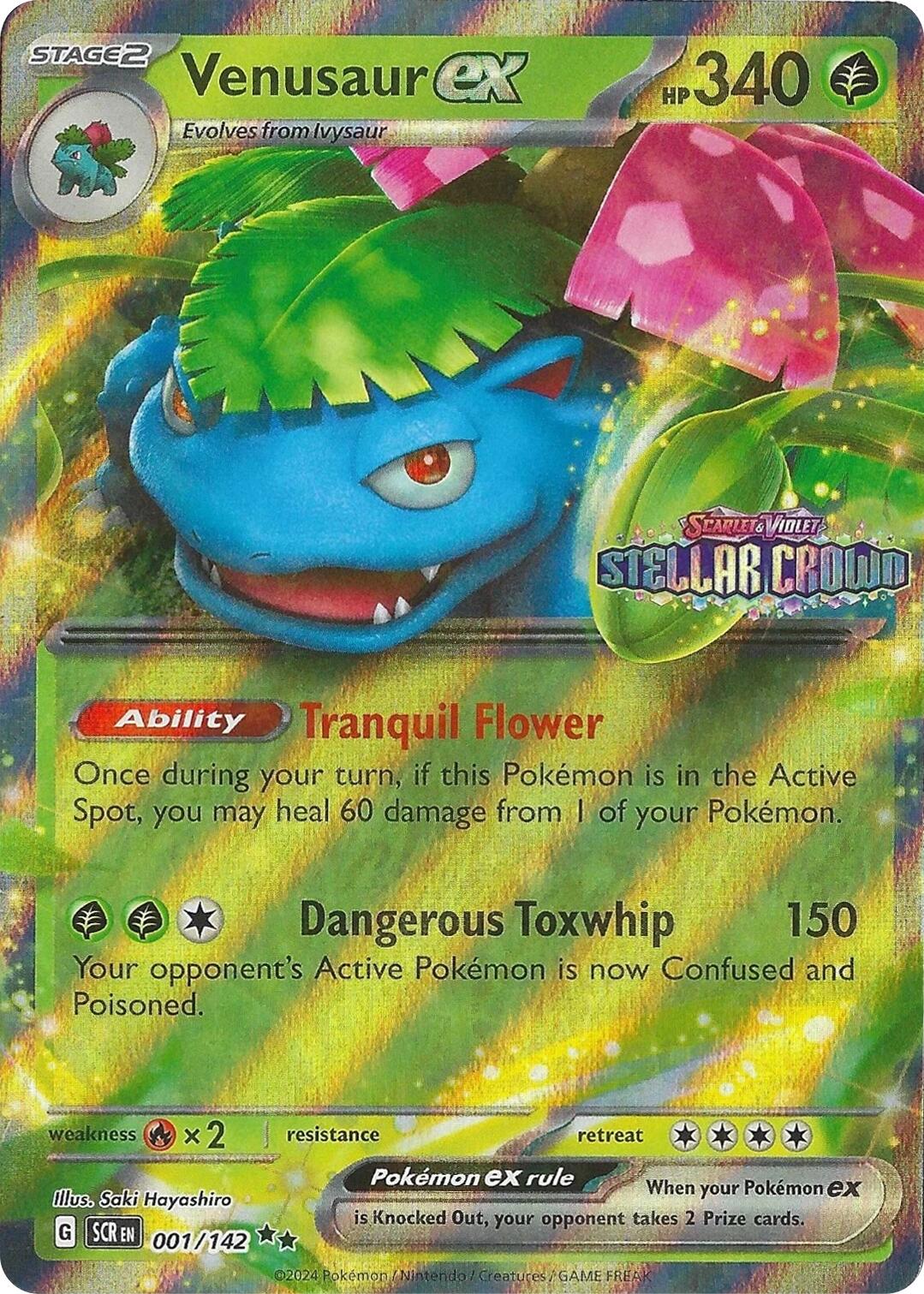 Venusaur ex (001/142) (Stellar Crown Stamp) [Miscellaneous Cards] | Exor Games Dartmouth