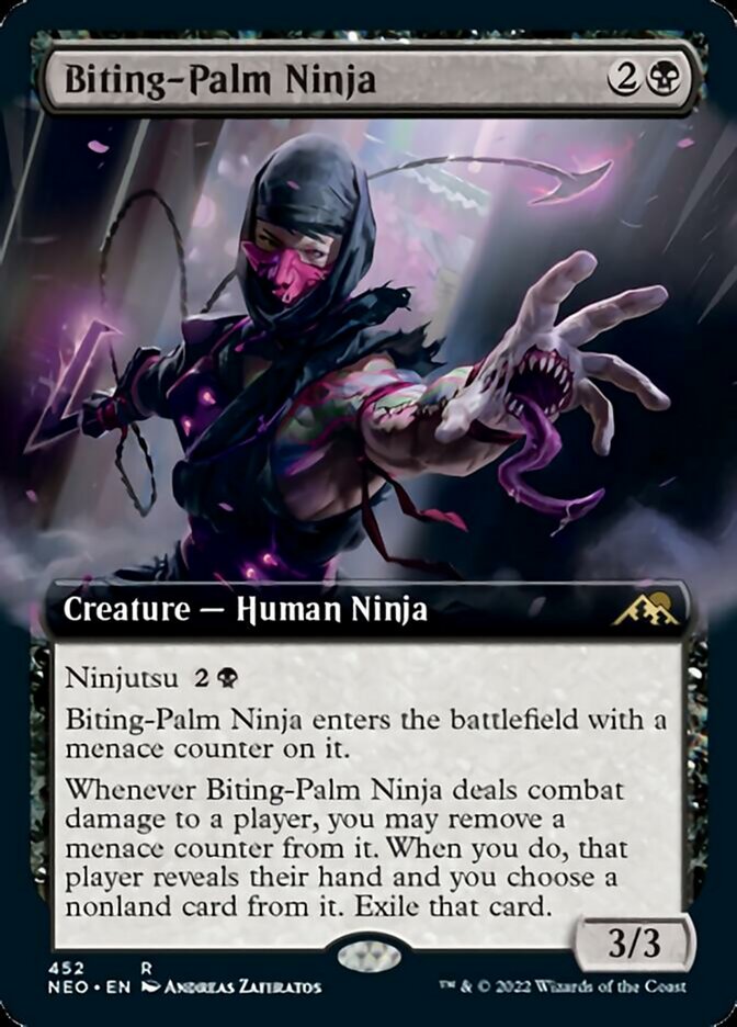 Biting-Palm Ninja (Extended Art) [Kamigawa: Neon Dynasty] | Exor Games Dartmouth