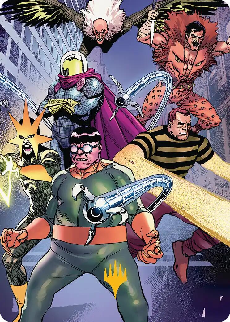Behold the Sinister Six! Art Card (45/54) (Gold-Stamped Planeswalker Symbol) [Marvel's Spider-Man Art Series] | Exor Games Dartmouth