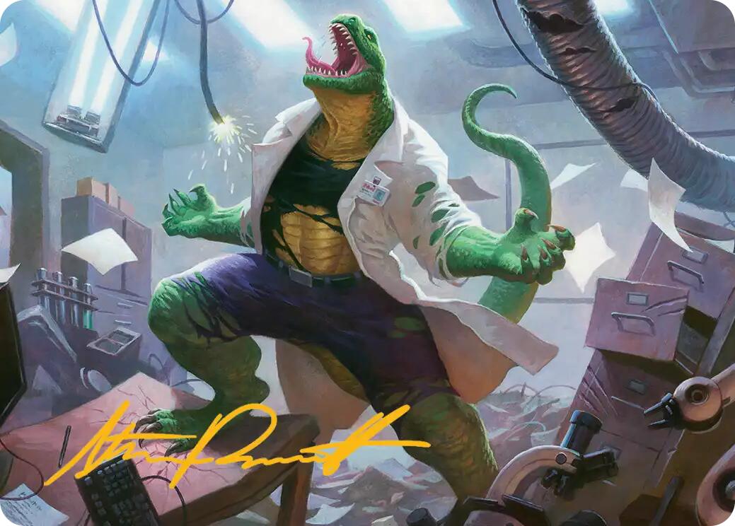 Lizard, Connors's Curse Art Card (Gold-Stamped Signature) [Marvel's Spider-Man Art Series] | Exor Games Dartmouth