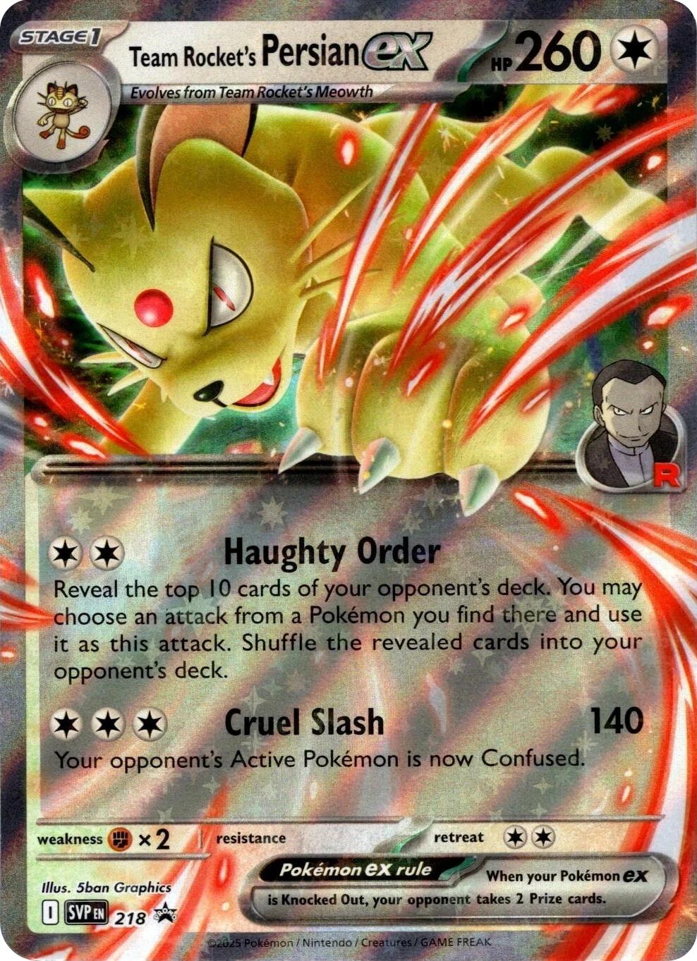 Team Rocket's Persian ex (218) [Scarlet & Violet: Black Star Promos] | Exor Games Dartmouth