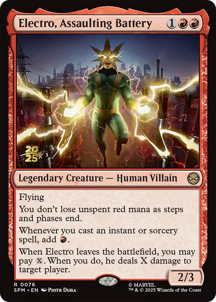 Electro, Assaulting Battery [Marvel's Spider-Man Prerelease Promos] | Exor Games Dartmouth