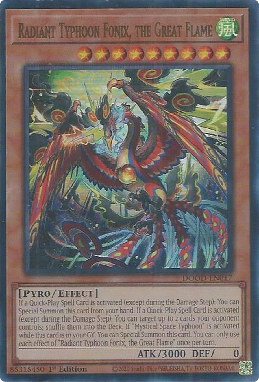 Radiant Typhoon Fonix, the Great Flame [DOOD-EN017] Ultra Rare | Exor Games Dartmouth